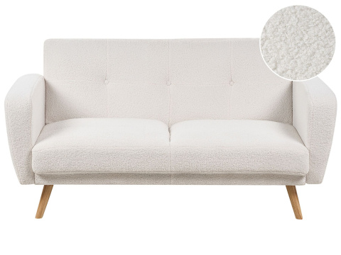 Sofa dwuosobowa boucle biała FLORLI Beliani