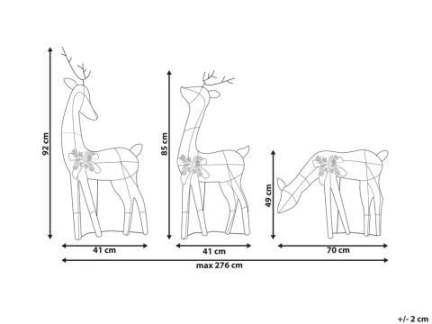 Beliani ANGELI dekoracja ogrodowa LED renifer 92/85/49 cm biała