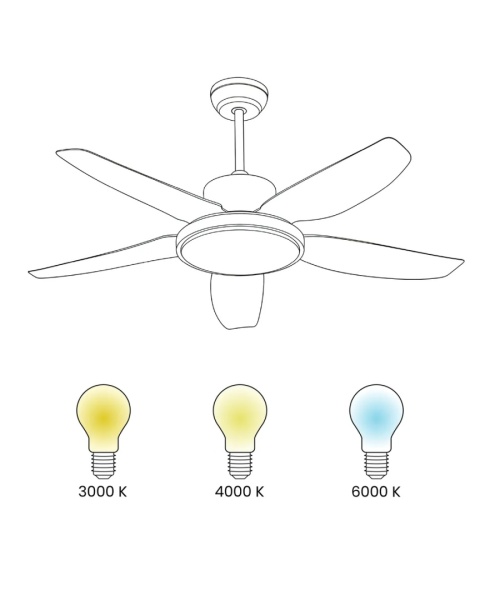 Beliani LOUVET Czarny Wentylator Sufitowy z Oświetleniem LED i Pilotem 108 cm