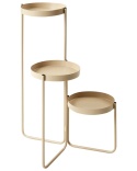 Beliani Stojak na kwiaty FRAGARIA metalowy 3-poziomowy beżowy 42 cm