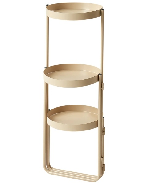 Beliani Stojak na kwiaty FRAGARIA metalowy 3-poziomowy beżowy 42 cm