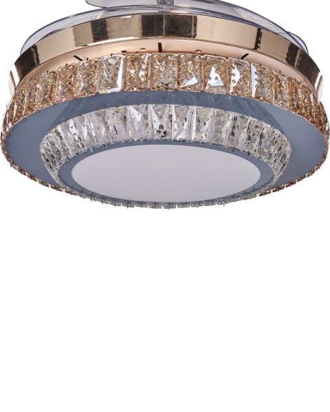 Beliani Wentylator sufitowy z lampą LED złoty ASHLEY glamour z pilotem