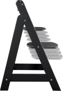 Drewniane krzesełko do karmienia Hauck Alpha+ regulowane czarne