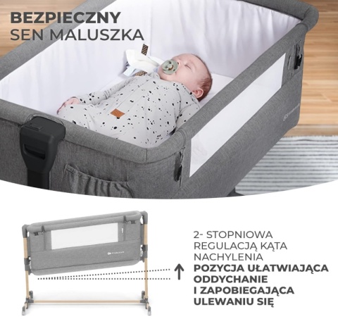 Łóżeczko Dostawne 3w1 Kinderkraft NESTE GROW – Jasnoszary