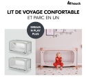 Łóżeczko Podróżne Hauck Dream N Play Plus | Dusty Mint | 120x60 cm