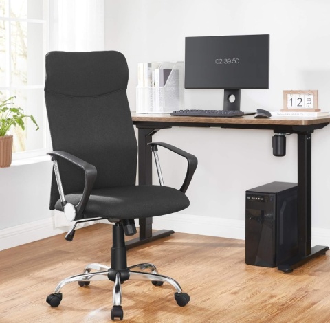 Ergonomiczny Fotel Biurowy SONGMICS OBN034B01 – Czarny – 120 kg