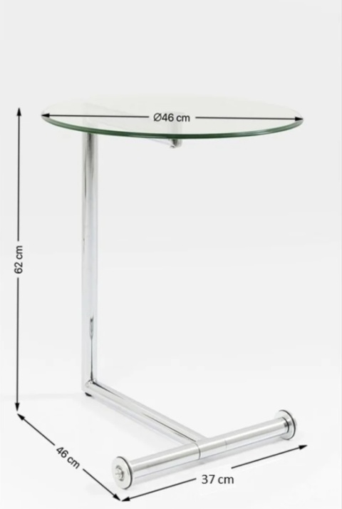Stolik pomocniczy Easy Living Ø46 cm – Transparentno-Srebrny – KARE DESIGN