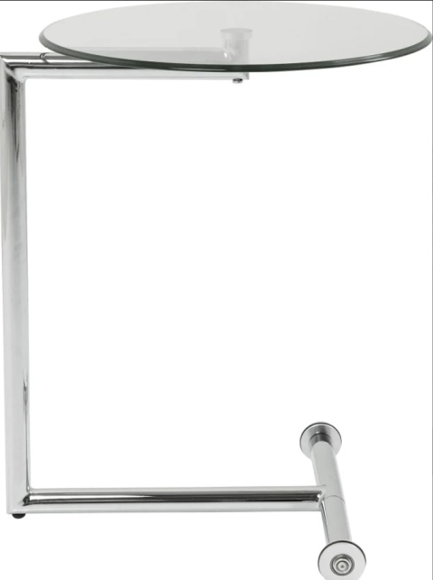 Stolik pomocniczy Easy Living Ø46 cm – Transparentno-Srebrny – KARE DESIGN