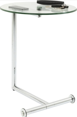 Stolik pomocniczy Easy Living Ø46 cm – Transparentno-Srebrny – KARE DESIGN