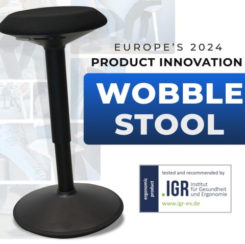 Ergonomiczny Stołek Biurowy Backerz – Aktywne Siedzenie – Czarny Mat