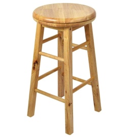 Drewniany Stołek Barowy Obrotowy Chef Vida – 64 cm – Dąb
