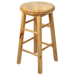 Drewniany Stołek Barowy Obrotowy Chef Vida – 64 cm – Dąb