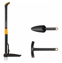 Zestaw narzędzi ogrodowych Fiskars – Wycinak Xact + Motyka + Łopatka