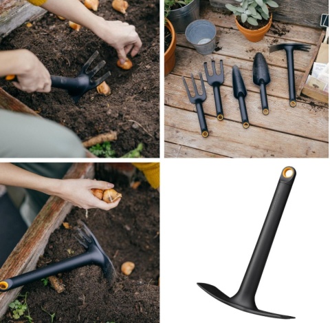 Zestaw narzędzi ogrodowych Fiskars – Wycinak Xact + Motyka + Łopatka