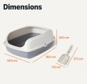 Wysoka Kuweta dla Kota z Łopatką – Amazon Basics – 51x38x20 cm