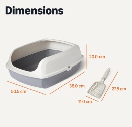 Wysoka Kuweta dla Kota z Łopatką – Amazon Basics – 51x38x20 cm