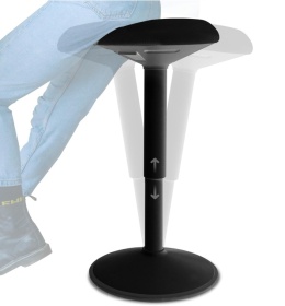 Wysoki Stołek Ergonomiczny Backerz – Aktywne Siedzenie – 55-80 cm – Czarny Mat