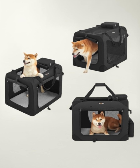 Składany Transporter dla Psa i Kota Feandrea – 70x52x52 cm – Czarny
