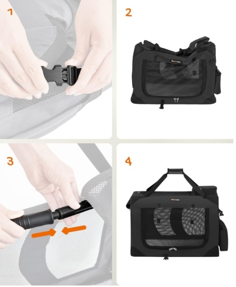 Składany Transporter dla Psa i Kota Feandrea – 70x52x52 cm – Czarny
