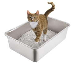 Kuweta dla Kota ze Stali Nierdzewnej Yangbaga – Higieniczna i Trwała – 50x35x15 cm
