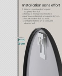 Okrągłe Lustro Ścienne SONGMICS – 50 cm – Czarna Rama Aluminiowa