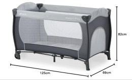 Łóżeczko Podróżne Hauck Sleep N Play Go Plus – 120x60 cm – Szare