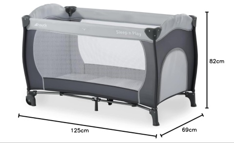 Łóżeczko Podróżne Hauck Sleep N Play Go Plus – 120x60 cm – Szare
