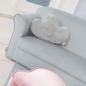 Dziecięca Sofa Welurowa Roba Lil Sofa – 2-osobowa – Srebrnoszara