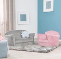 Dziecięca Sofa Welurowa Roba Lil Sofa – 2-osobowa – Srebrnoszara