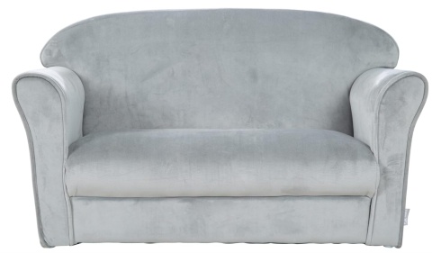 Dziecięca Sofa Welurowa Roba Lil Sofa – 2-osobowa – Srebrnoszara