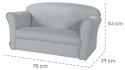 Dziecięca Sofa Welurowa Roba Lil Sofa – 2-osobowa – Srebrnoszara