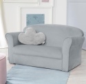 Dziecięca Sofa Welurowa Roba Lil Sofa – 2-osobowa – Srebrnoszara