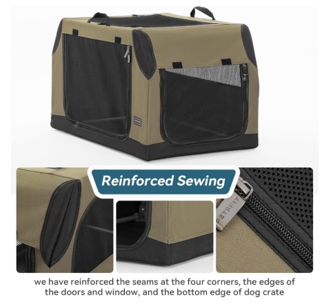 Przenośna Klatka Materiałowa dla Psa Petsfit L – 91 cm – Zielono-Czarna