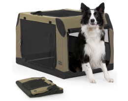 Przenośna Klatka Materiałowa dla Psa Petsfit L – 91 cm – Zielono-Czarna