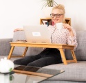 Bambusowy Stolik pod Laptopa Relaxdays XL – Regulowany – Brązowy