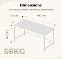 Minimalistyczne Biurko Komputerowe Mericonia – 100x50 cm – Białe z Półką