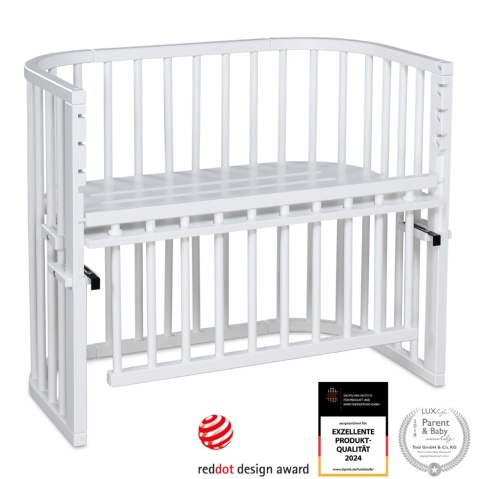 Babybay Maxi Comfort Plus – Łóżeczko Dostawne 3w1 – Lite Drewno Bukowe – White
