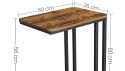 Industrialny Stolik Pomocniczy VASAGLE – Kształt C – 50x35x60 cm – Vintage Brąz