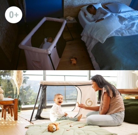 Babymoov Moov & Sleep Sand – Ultra-lekkie Łóżeczko Turystyczne i Kojec 2w1 – <5kg