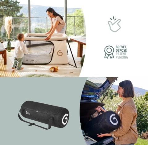 Babymoov Moov & Sleep Sand – Ultra-lekkie Łóżeczko Turystyczne i Kojec 2w1 – <5kg