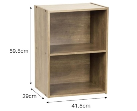 Modułowy Regał Iris Ohyama CX-2 – 2 Półki – Popielaty Brąz (Ash Brown)