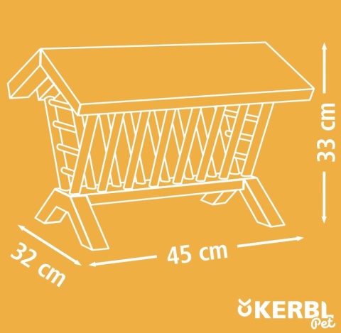 Drewniany Paśnik dla Gryzoni Kerbl Pet Nature – 45 x 32 x 33 cm