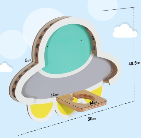 Magnetyczny Regał Ścienny Todeco UFO | Przechowywanie Toniebox i 40 Figurek