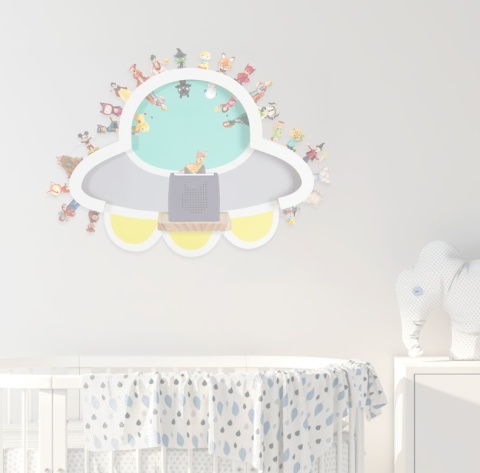 Magnetyczny Regał Ścienny Todeco UFO | Przechowywanie Toniebox i 40 Figurek