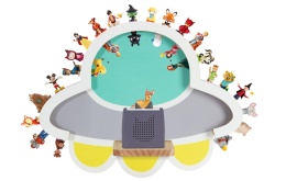 Magnetyczny Regał Ścienny Todeco UFO | Przechowywanie Toniebox i 40 Figurek