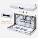 Kwadratowy Stół Składany HollyHOME 87x87 cm – Mobilny – HDPE & Żelazo