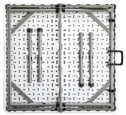 Kwadratowy Stół Składany HollyHOME 87x87 cm – Mobilny – HDPE & Żelazo
