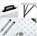 Kwadratowy Stół Składany HollyHOME 87x87 cm – Mobilny – HDPE & Żelazo
