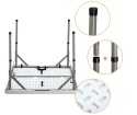 Kwadratowy Stół Składany HollyHOME 87x87 cm – Mobilny – HDPE & Żelazo