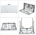 Kwadratowy Stół Składany HollyHOME 87x87 cm – Mobilny – HDPE & Żelazo